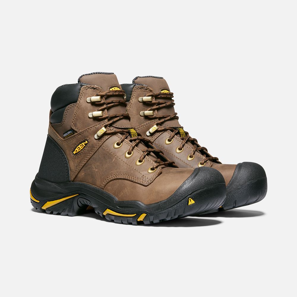 Keen Trekking Bot Erkek Kahverengi - Mt Vernon 6\" (Steel Toe) - Türkiye TSBM83591